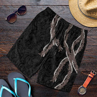 Hawaii Maile Lei Shorts for Men Aloha Grayscale Color