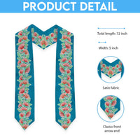 Hawaii Ohia Lehua Graduation Stole Tropical Vibes Teal