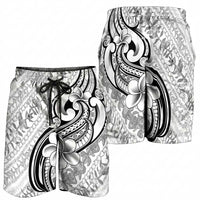 Hawaii Plumeria Lokelani Pikake Lei Shorts for Men Ele'ele Polynesian Tattoo