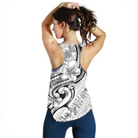 Hawaii Plumeria Lokelani Pikake Lei Women Racerback Tank Ele'ele Polynesian Tattoo