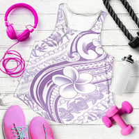 Hawaii Plumeria Lokelani Pikake Lei Women Racerback Tank Poni Polynesian Tattoo LT9 Purple - Polynesian Pride