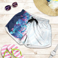 Hawaii Tropical Plant UliUli Shorts for Women Vibrant Polynesian Pattern