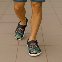 Hawaiian Alohawaii Clogs Shoes - Tribal Sea Animals Tattoo and Tropical Plants LT03 - Polynesian Pride