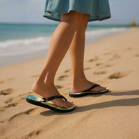 Hawaiian Alohawaii Flip Flops Tropical Plants and Animals on The Beach - Polynesian Pride