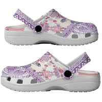 Hawaiian and Japanese Culture Together Clogs Shoes Tropical Honu with Japanese Elements Purple Color LT03 - Polynesian Pride