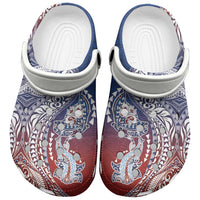 Hawaiian Manta Ray and Hammerhead Shark Tribal Tattoo Clogs Shoes with Polynesian Tribal Pattern Hawaii Flag Color LT03 Multicolor - Polynesian Pride