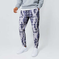 Hawaiian Ohia Lehua Lei Jogger Pants Plaid Palaka Uliuli hohonu Pattern - Polynesian Pride
