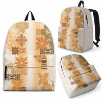 Hawaiian Quilt Backpack Vintage Pattern Brown LT05 - Polynesian Pride