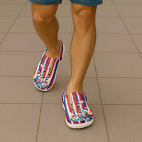 Hawaiian Sea Turtles and Plumeria Clogs Shoes with Lei and Flag Grunge Style LT03