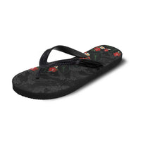 Hawaiian Taro Leaves-Hibiscus and Plumeria Flip Flops Floral Tribal Tattoo Motif LT03 - Polynesian Pride