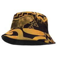Humpback Whale Matariki New Zealand Bucket Hat NZ Maori Paikea Poutama Luxury Gold LT14 One Size Gold - Polynesian Pride