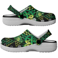 Humpback Whale Matariki New Zealand Clogs Shoes NZ Maori Paikea Poutama Luxury Green LT14 - Polynesian Pride