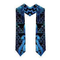 Humpback Whale Matariki New Zealand Graduation Stole NZ Maori Paikea Poutama Luxury Blue LT14 - Polynesian Pride