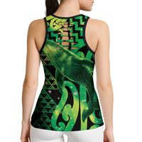 Humpback Whale Matariki New Zealand Hollow Tank Top NZ Maori Paikea Poutama Luxury Green LT14 - Polynesian Pride