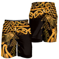 Humpback Whale Matariki New Zealand Shorts for Men NZ Maori Paikea Poutama Luxury Gold LT14 - Polynesian Pride