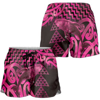 Humpback Whale Matariki New Zealand Shorts for Women NZ Maori Paikea Poutama Luxury Pink LT14 - Polynesian Pride