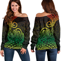 Polynesian Tribal Tattoo Off Shoulder Sweater LT9