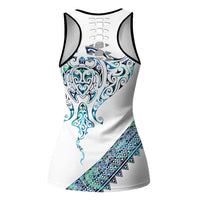 Kahui Whetu Paua Shell Kowhaiwhai Taniko Personalised Hollow Tank Top Manta Ray Shark-Turtle Maori Tribal Style LT9 - Polynesian Pride