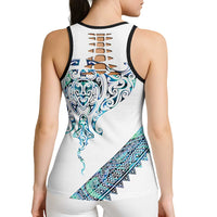 Kahui Whetu Paua Shell Kowhaiwhai Taniko Personalised Hollow Tank Top Manta Ray Shark-Turtle Maori Tribal Style LT9 - Polynesian Pride
