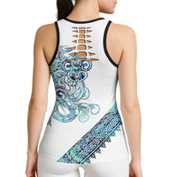 Kahui Whetu Paua Shell Kowhaiwhai Taniko Personalised Hollow Tank Top Taniwha Maori Tribal Style LT9 - Polynesian Pride