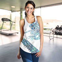 Kahui Whetu Paua Shell Kowhaiwhai Taniko Personalised Women Racerback Tank Taniwha Maori Tribal Style LT9 - Polynesian Pride