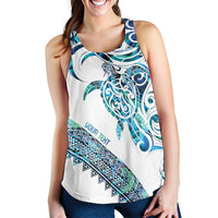 Kahui Whetu Paua Shell Kowhaiwhai Taniko Personalised Women Racerback Tank Turtle Tattoo Maori Tribal Style LT9 - Polynesian Pride
