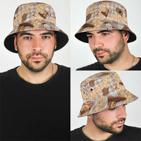 Khaki Palaka Hawaii Cowboy Bucket Hat Puakenikeni Lei Paniolo Papale Seamless Vibes LT14 - Polynesian Pride