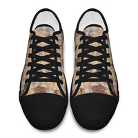 Khaki Palaka Hawaii Cowboy Low Top Shoes Puakenikeni Lei Paniolo Papale Seamless Vibes LT14 - Polynesian Pride