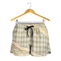 Khaki Palaka Hawaii Leis Elegant Vibes Shorts for Women