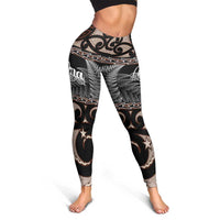 Kia Ora New Zealand Leggings Aotearoa Proud Maori With Silver Fern - Polynesian Pride