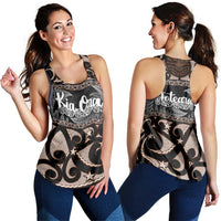 Kia Ora New Zealand Women Racerback Tank Aotearoa Proud Maori With Silver Fern LT14 - Polynesian Pride