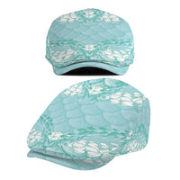 Light Turquoise Mermaid Puakenikeni Maile Lei Jeff Hat