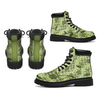 Lime Palaka Hawaii Cowboy All Season Boots Puakenikeni Lei Paniolo Papale Seamless Vibes LT14 - Polynesian Pride