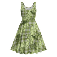 Lime Palaka Hawaii Cowboy Midi Dress Puakenikeni Lei Paniolo Papale Seamless Vibes LT14 Lime - Polynesian Pride