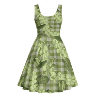 Lime Palaka Hawaii Cowboy Midi Dress Puakenikeni Lei Paniolo Papale Seamless Vibes LT14 - Polynesian Pride