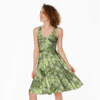 Lime Palaka Hawaii Cowboy Midi Dress Puakenikeni Lei Paniolo Papale Seamless Vibes LT14 - Polynesian Pride