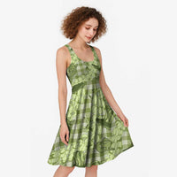 Lime Palaka Hawaii Cowboy Midi Dress Puakenikeni Lei Paniolo Papale Seamless Vibes LT14 - Polynesian Pride