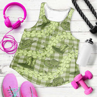Lime Palaka Hawaii Cowboy Women Racerback Tank Puakenikeni Lei Paniolo Papale Seamless Vibes LT14 Lime - Polynesian Pride