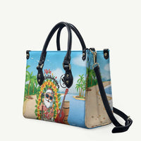 Hawaii Golf Christmas Leather Bag Mele Kalikimaka Funny Golfer Santa - Polynesian Pride