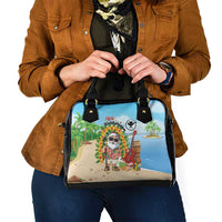Hawaii Golf Christmas Shoulder Handbag Mele Kalikimaka Funny Golfer Santa - Polynesian Pride