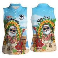 Personalized Hawaii Golf Christmas Women Sleeveless Polo Shirt Mele Kalikimaka Funny Golfer Santa LT01 - Polynesian Pride