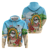 Personalized Hawaii Golf Christmas Zip Hoodie Mele Kalikimaka Funny Golfer Santa - Polynesian Pride