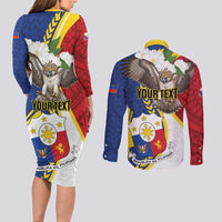 Personalized Philippines Couples Matching Long Sleeve Bodycon Dress and Long Sleeve Button Shirt Filipino Araw ng Kalayaan LT01 - Polynesian Pride