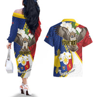 Personalized Philippines Couples Matching Off The Shoulder Long Sleeve Dress and Hawaiian Shirt Filipino Araw ng Kalayaan LT01 - Polynesian Pride