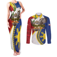 Personalized Philippines Couples Matching Tank Maxi Dress and Long Sleeve Button Shirt Filipino Araw ng Kalayaan LT01 Multicolor - Polynesian Pride