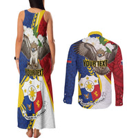 Personalized Philippines Couples Matching Tank Maxi Dress and Long Sleeve Button Shirt Filipino Araw ng Kalayaan LT01 - Polynesian Pride