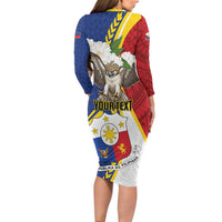 Personalized Philippines Long Sleeve Bodycon Dress Filipino Araw ng Kalayaan