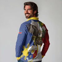 Personalized Philippines Long Sleeve Polo Shirt Filipino Araw ng Kalayaan