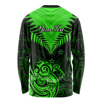 Personalised New Zealand Long Sleeve Shirt Aotearoa Maori Kiwi Green Fern LT01 - Polynesian Pride