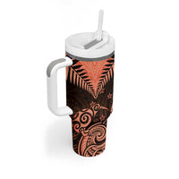 New Zealand Tumbler With Handle Aotearoa Maori Kiwi Orange Fern LT01 - Polynesian Pride